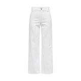 Jacqueline De Yong White Cotton Flared Pants