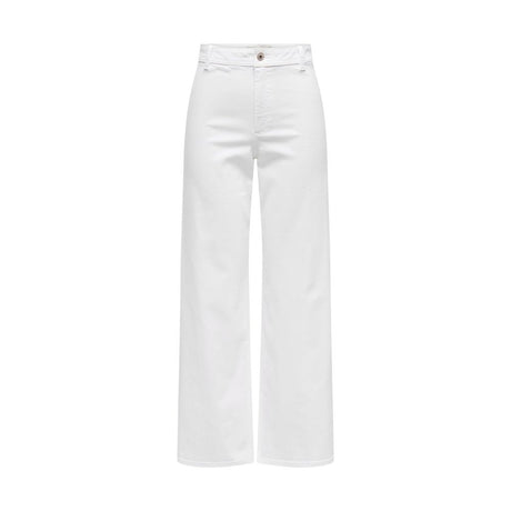 Jacqueline De Yong White Cotton Flared Pants