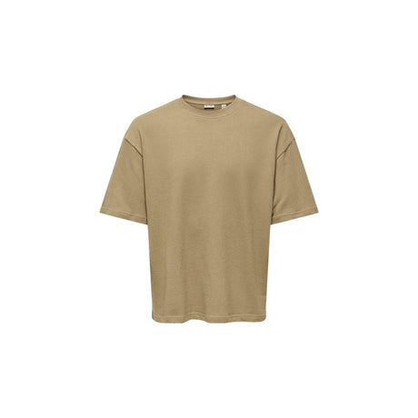 Only & Sons Brown Cotton T-Shirt
