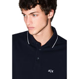 Armani Exchange Blue Cotton Polo Shirt