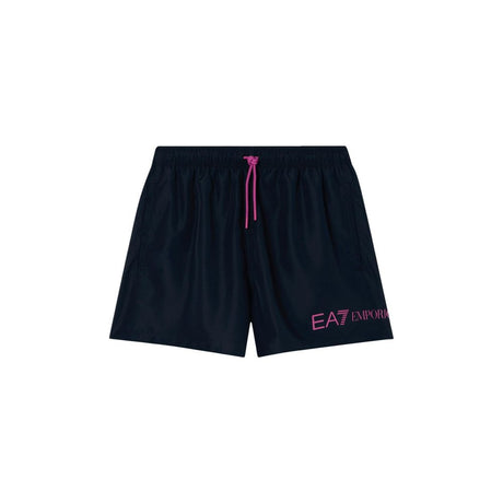 EA7 Emporio Armani Blue Polyester Swim Shorts