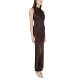 Guess Brown Polyamide Long Dress