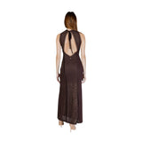 Guess Brown Polyamide Long Dress