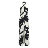 Replay Black And White Viscose Long Dress