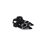PINKO Black Leather Ballet Flats