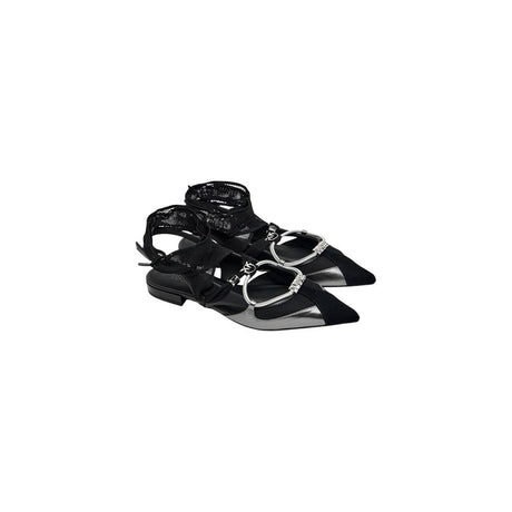 PINKO Black Leather Ballet Flats