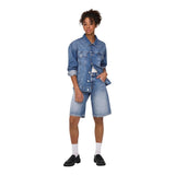 Only Blue Cotton Bermuda Shorts