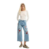 Desigual Blue Cotton Mom Jeans