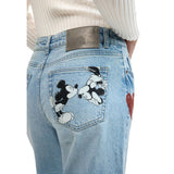 Desigual Blue Cotton Mom Jeans