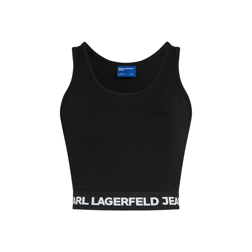 Karl Lagerfeld Black Viscose Top