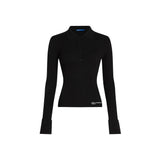 Karl Lagerfeld Black Viscose Long Sleeve T-Shirt
