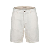 Borghese White Linen Bermuda Shorts