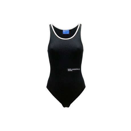Karl Lagerfeld Black Cotton Bodysuit