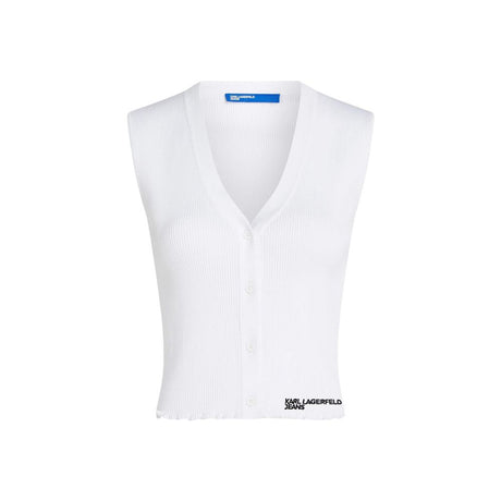 Karl Lagerfeld White Viscose Tank Tops