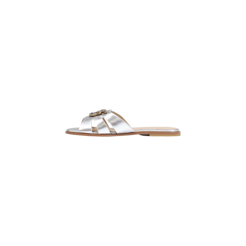 PINKO White Leather Slippers