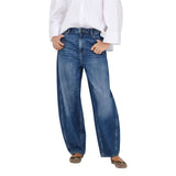 Jacqueline De Yong Blue Cotton Mom Jeans