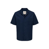 Only & Sons Blue Cotton Shortsleeve Shirt