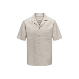 Only & Sons Beige Cotton Shortsleeve Shirt