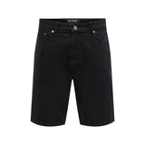 Only & Sons Black Organic Cotton Bermuda Shorts