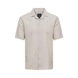 Only & Sons Beige Linen Shortsleeve Shirt