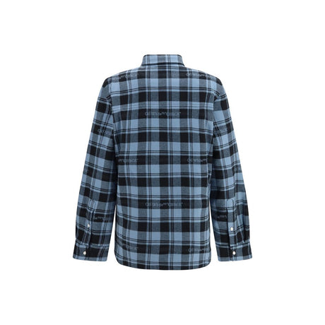 Off-White Blue Cotton Pattern Shirt