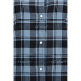 Off-White Blue Cotton Full-Length Jacket