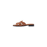 Tommy Hilfiger Brown Leather Flat Sandals