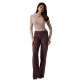 Guess Brown Lyocell Flared Pants