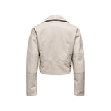 Only Beige Recycled Polyester Biker Jacket