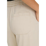 Only Cream Cotton Flared Pants