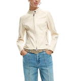 Desigual Beige Polyester Full-Length Jacket