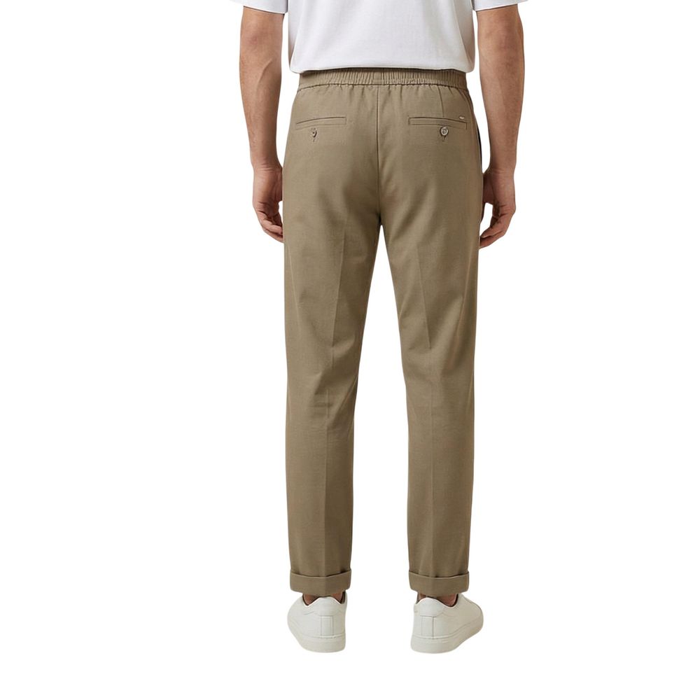 Gianni Lupo Brown Polyester Casual Pants