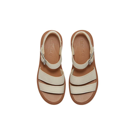 Timberland Beige Leather Platform Sandals