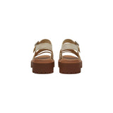 Timberland Beige Leather Platform Sandals