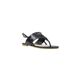 Liu Jo Black Leather Flat Sandals