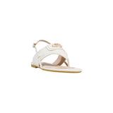 Liu Jo White Leather Flat Sandals