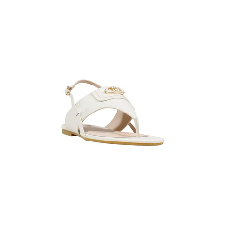 Liu Jo Beige Leather Flat Sandals