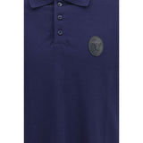 Versace Blue Cotton Polo Shirt