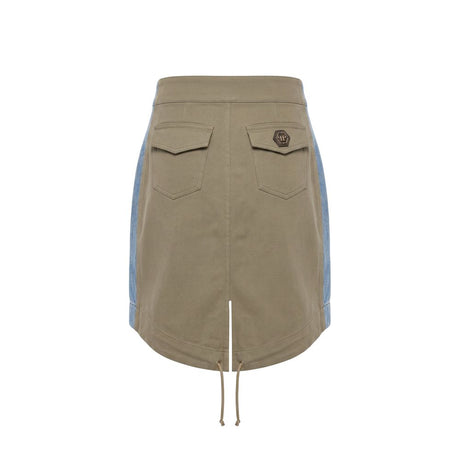 Philipp Plein Blue Cotton Women Skirt