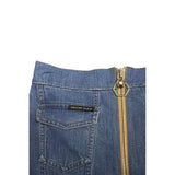 Philipp Plein Blue Cotton Women Skirt