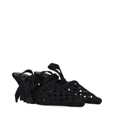 Jacquemus Black Fabric Strap-On Sandals