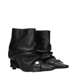 The Attico Black Leather Ankle Boots