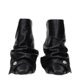 The Attico Black Leather Ankle Boots