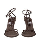 Paris Texas Brown Leather Stiletto Heel Sandals