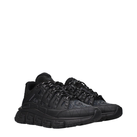 Versace Black Fabric Athletic Sneakers