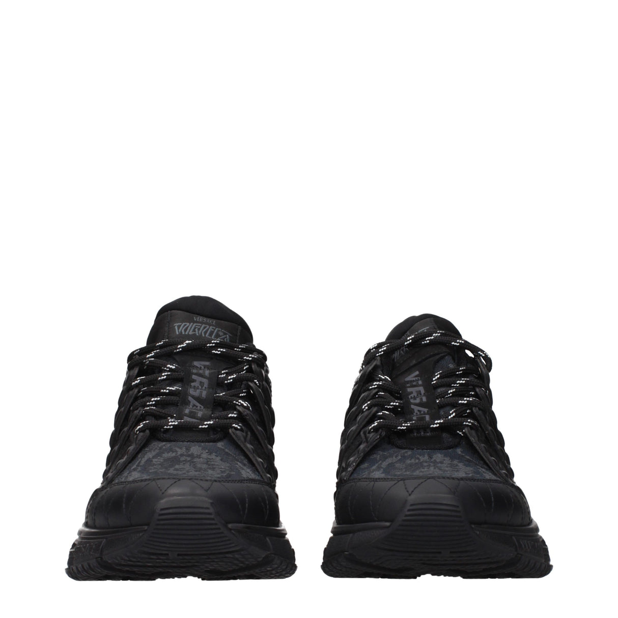 Versace Black Fabric Athletic Sneakers