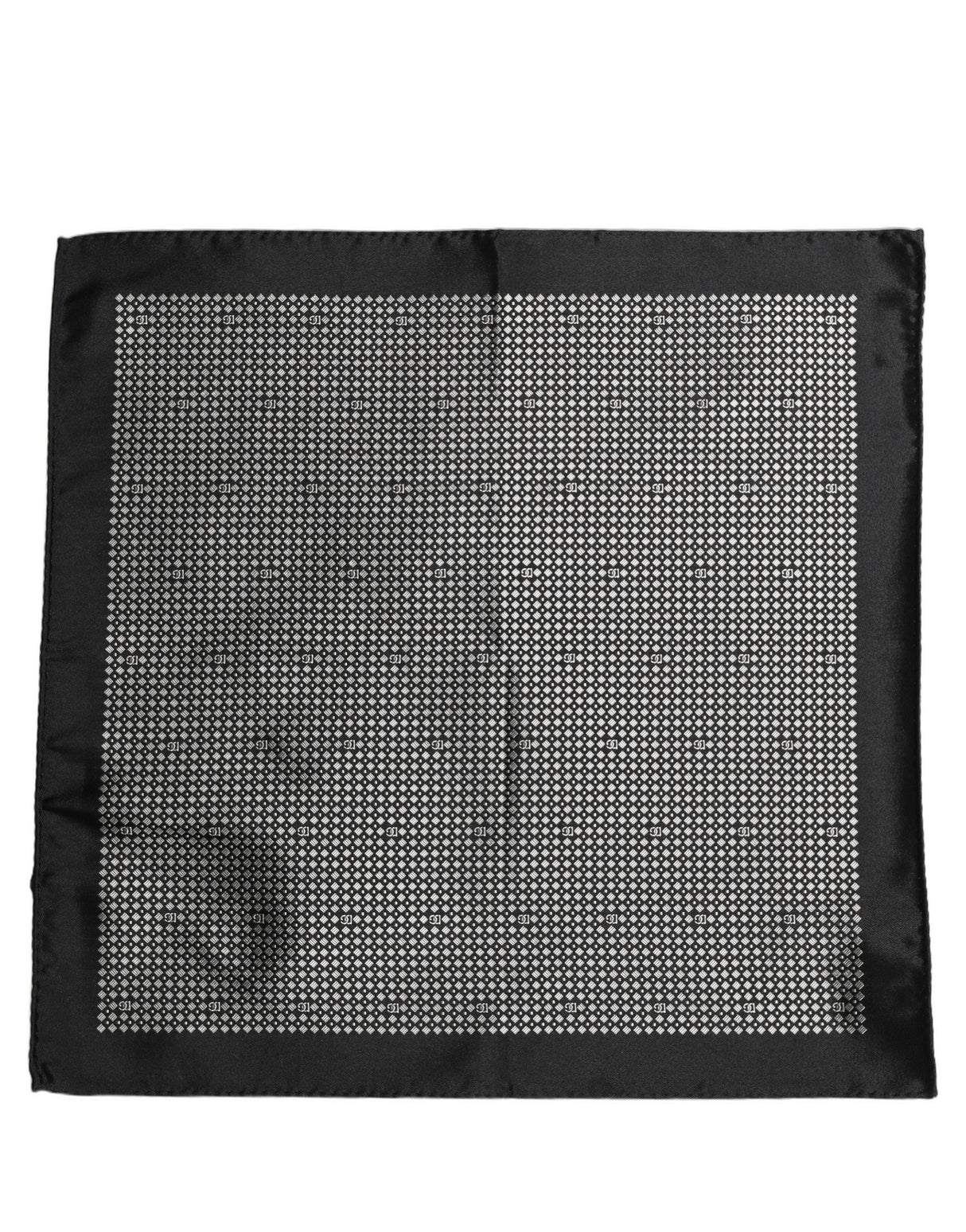 Dolce & Gabbana Black White Patterned Pocket Square Scarf