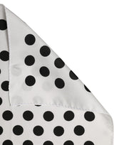 Dolce & Gabbana White Black Polka Dot Square Foulard Scarf