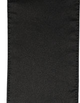 Dolce & Gabbana Black Satin Silk Skinny Fringed Shawl Scarf