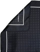 Dolce & Gabbana Blue Silk Polka Dot Handkerchief Pocket Scarf